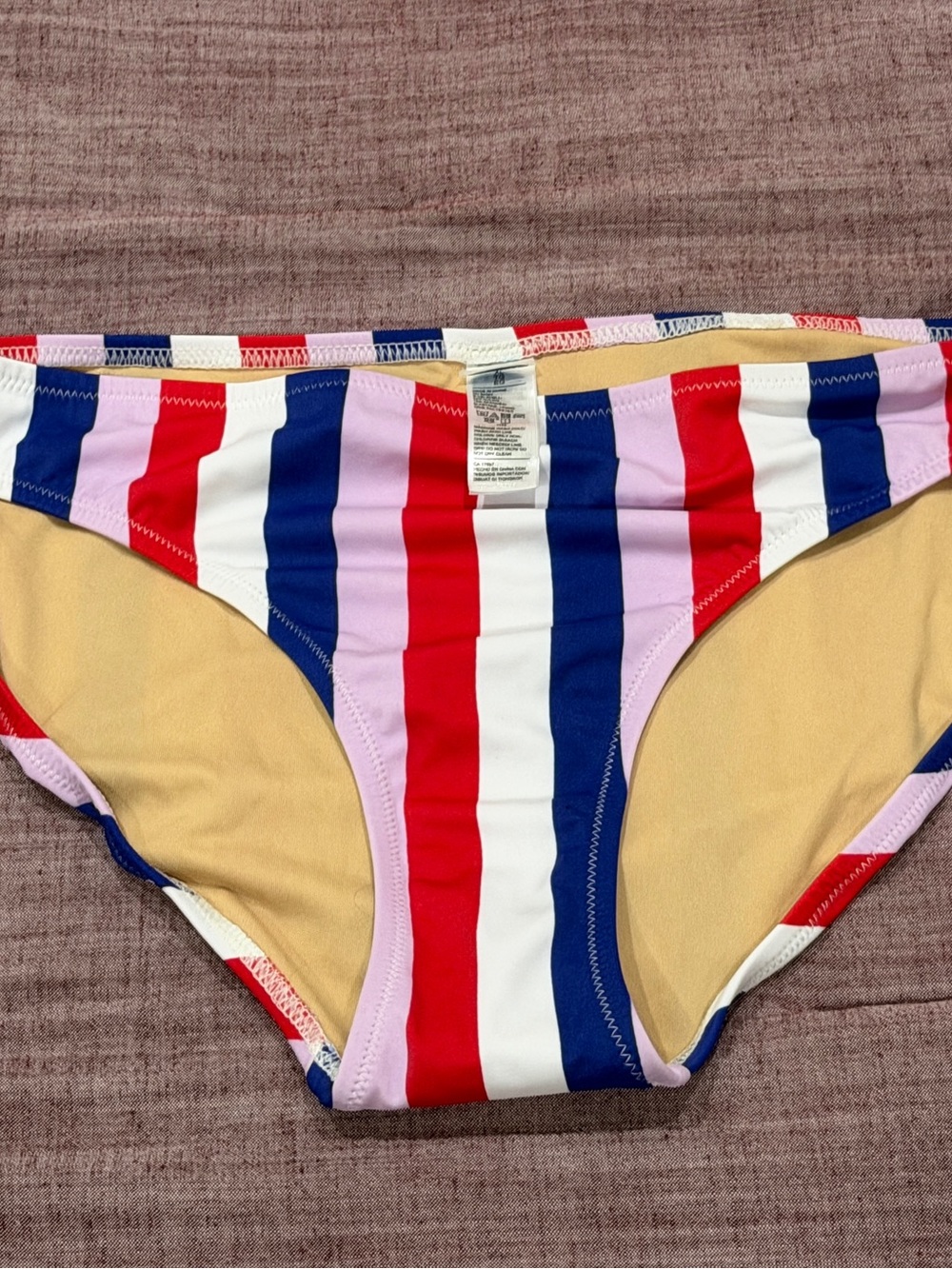 Women’s Striped Bikini Bottoms - Red, Blue, White, Pink